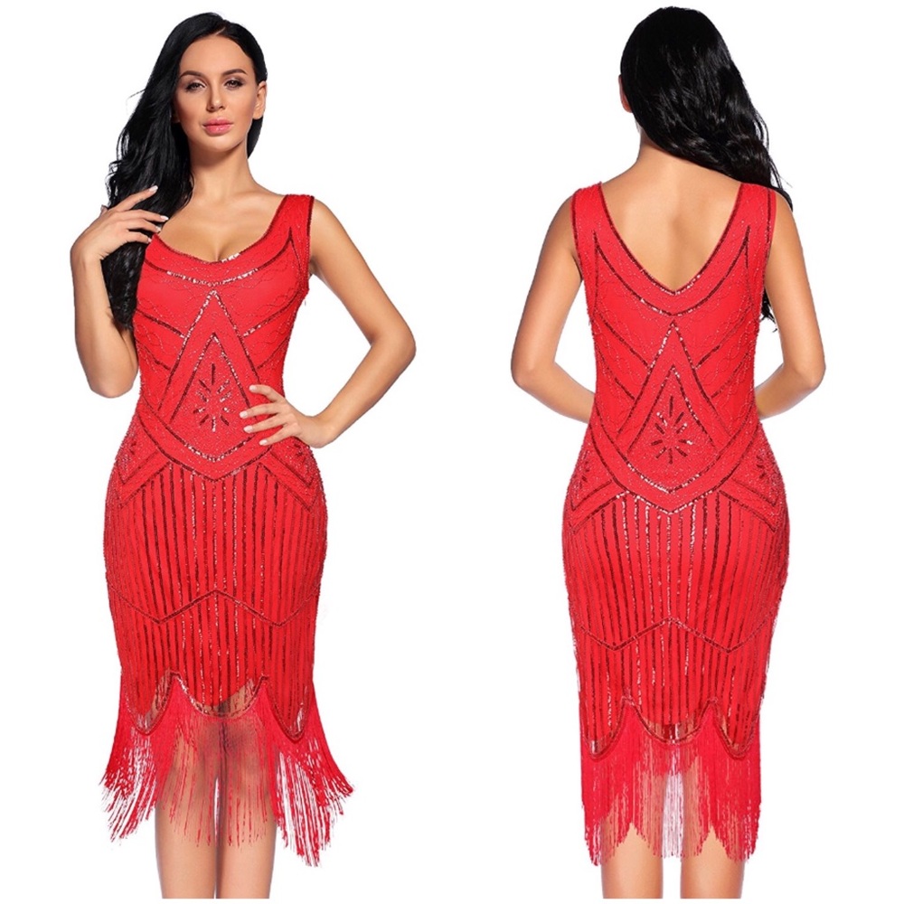 5 ⭐️ Rated Sequin Flapper Dress - Red